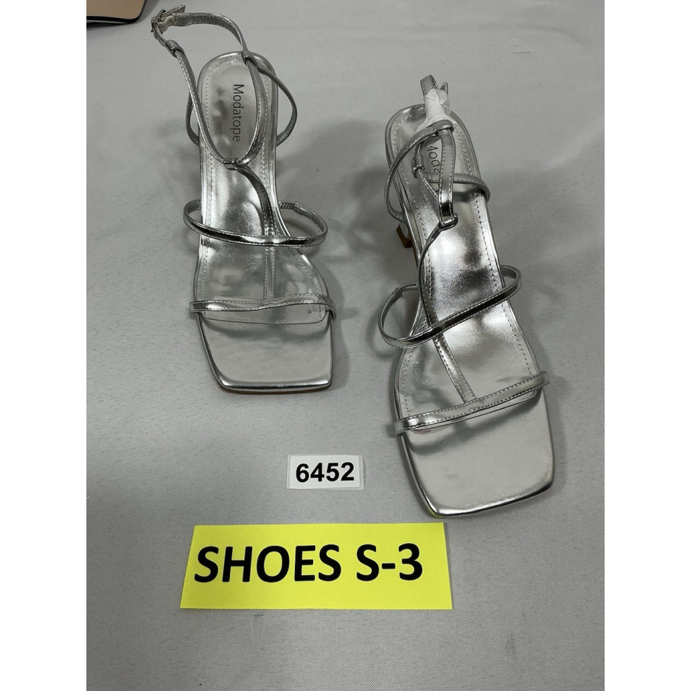 Womans NWOT Modatope Strappy Open Toe Slingback Formal Sandals 10 Silver